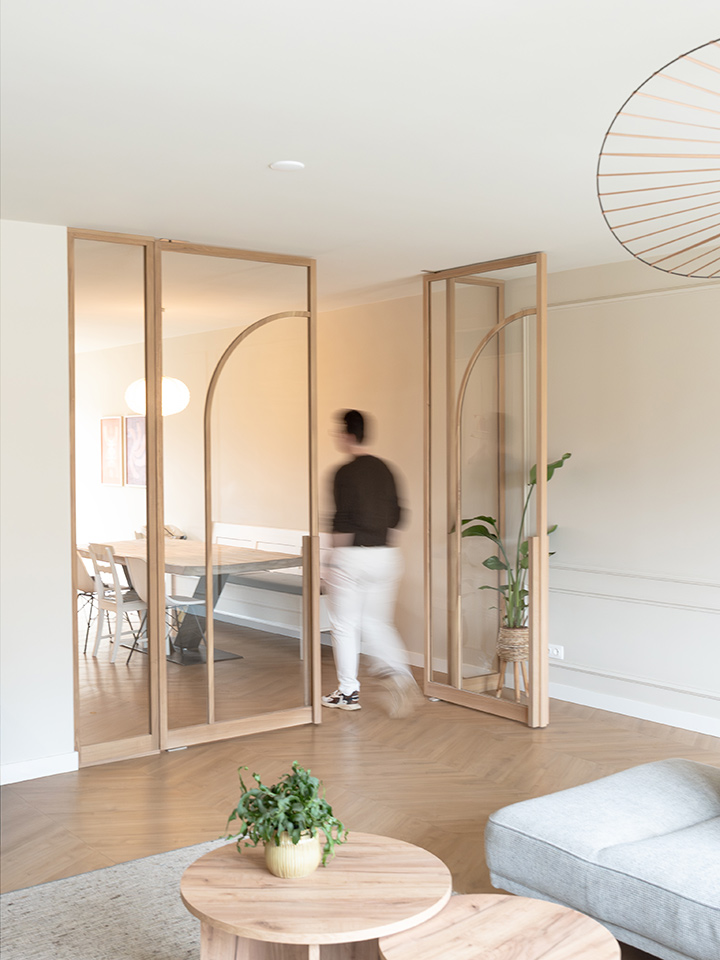 Eikenhouten deur met glas op maat